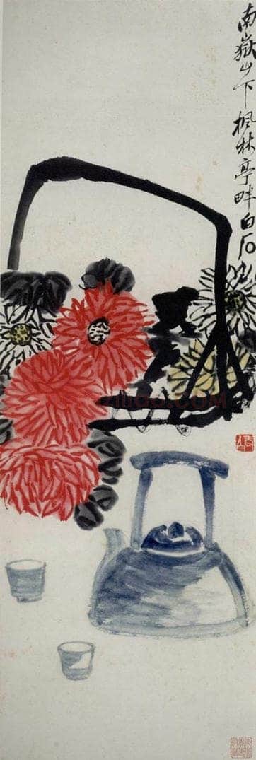 约四十年代晚期 齐白石 《醉秋图》 书画作品
