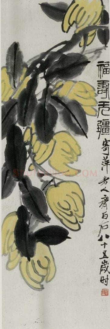 1945年 齐白石 《福寿无疆》 书画作品