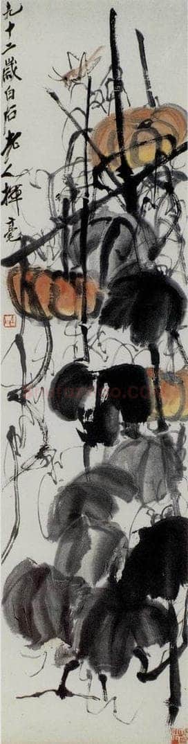齐白石 瓜虫图 书画作品