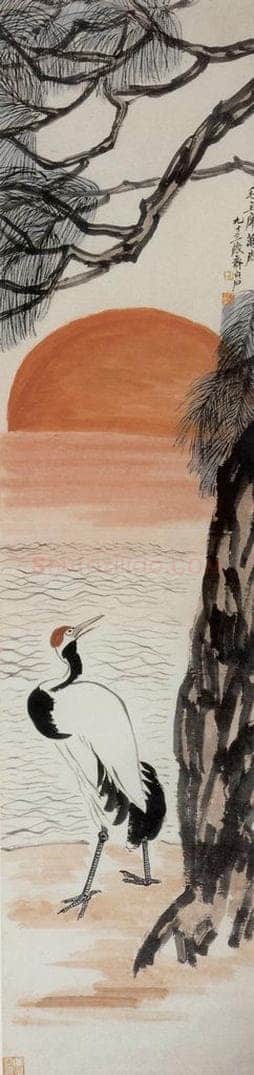  齐白石 松鹤图 书画作品