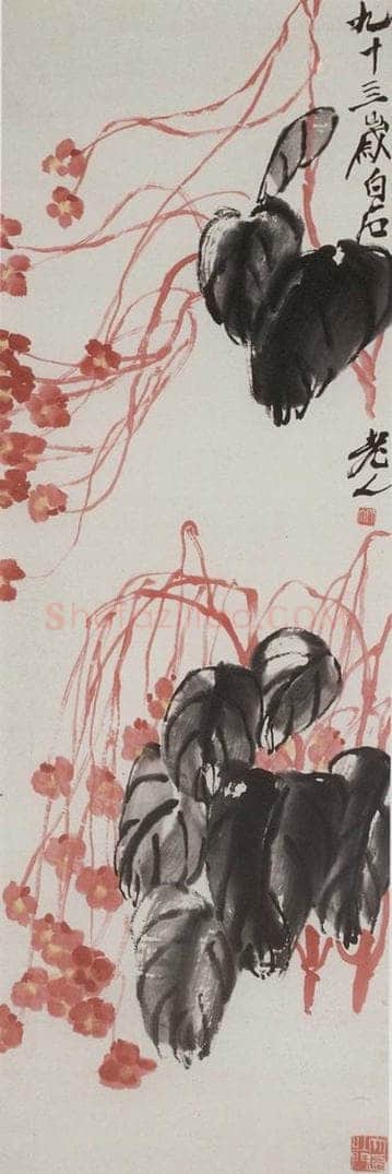 齐白石 海棠 书画作品