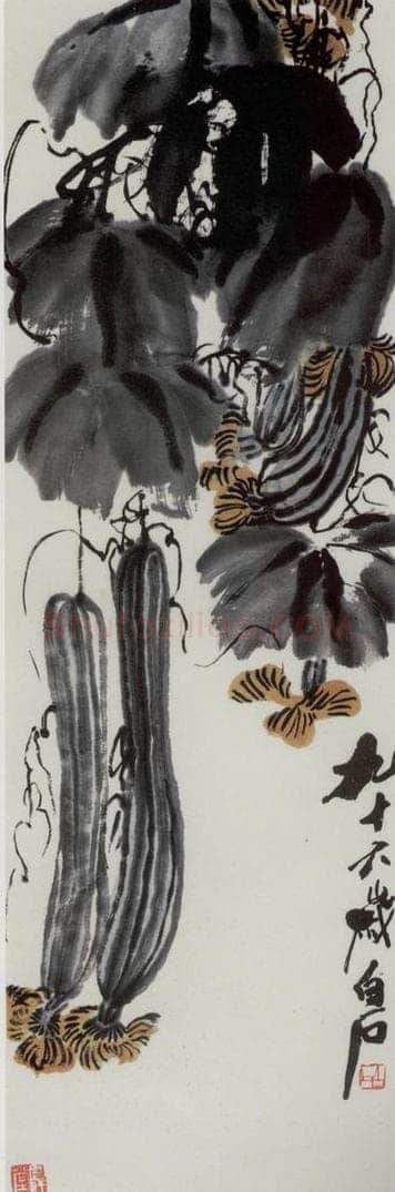 齐白石 丝瓜 书画作品