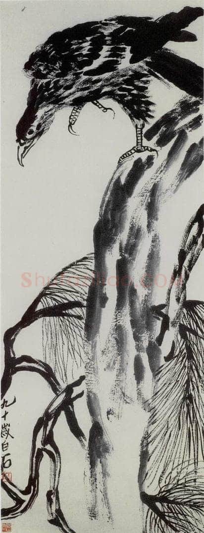 1950年 齐白石 松鹰图 书画作品
