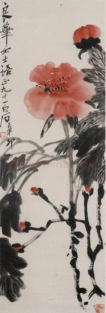 1951年 齐白石 牡丹 书画作品