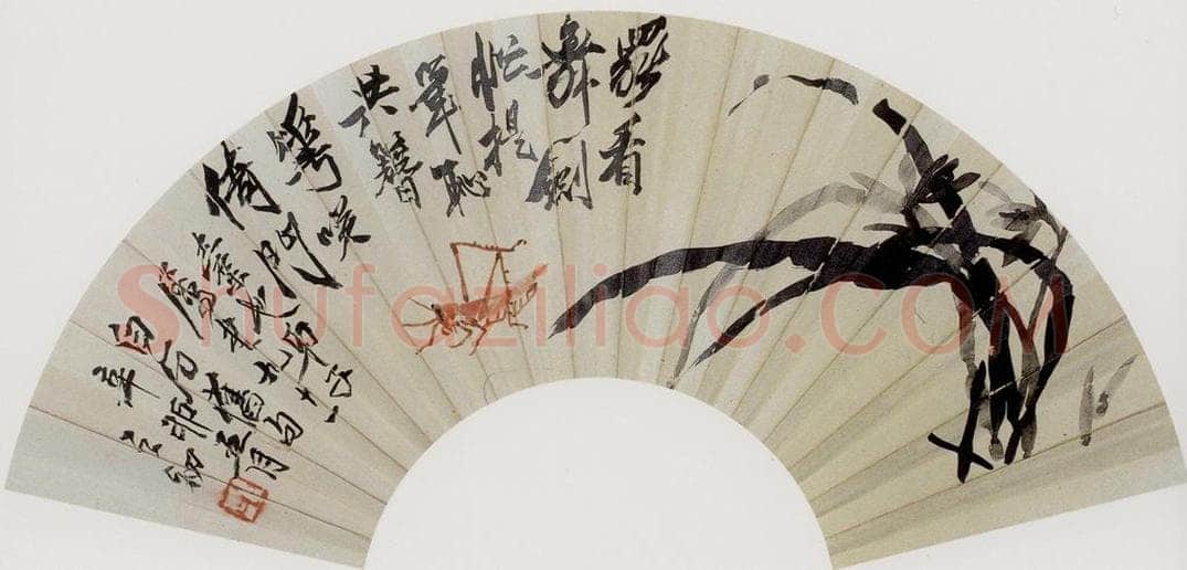 1951年 齐白石 兰花蚱蜢 书画作品