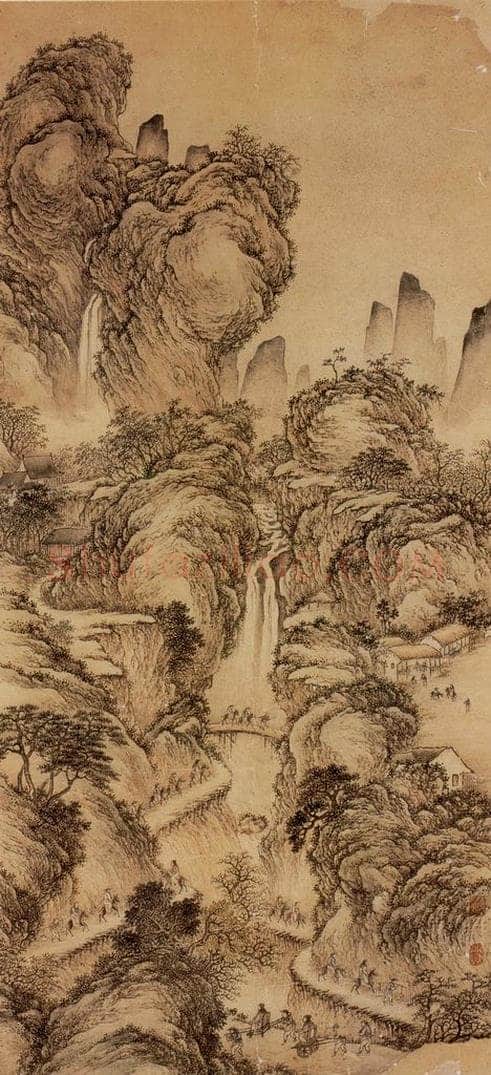 1947年 黄秋园 《春山行旅》 书画作品