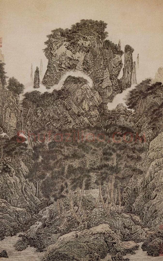 1976年 黄秋园 《仿万壑松风图》 书画作品