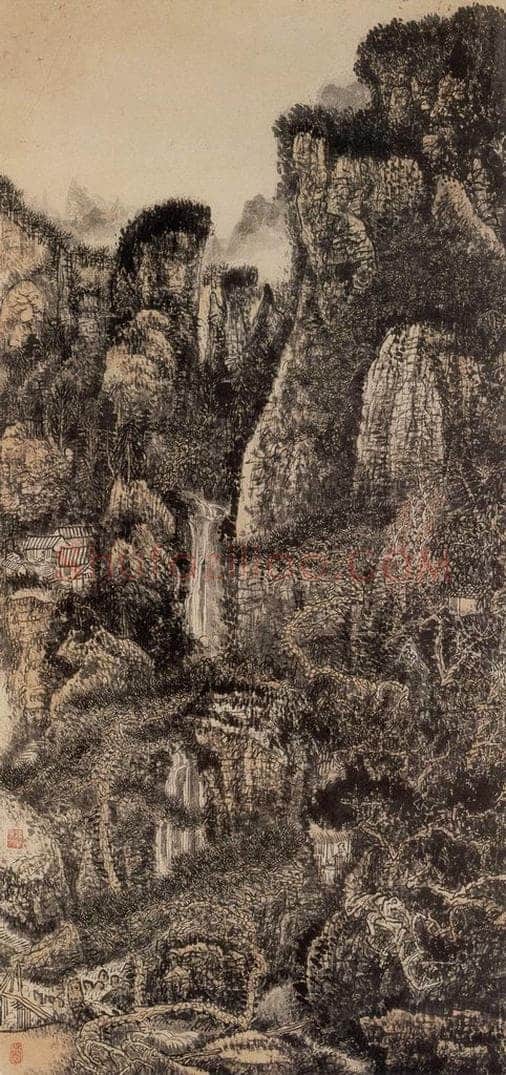 1977年 黄秋园 《林泉幽邃图》 书画作品