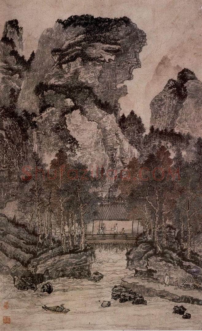 1978年 黄秋园 《溪亭话旧图》 书画作品