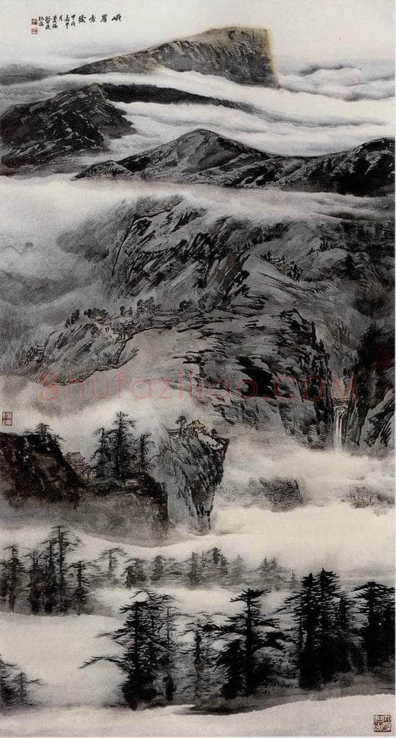 孔仲起 《峨眉秀发》 书画作品
