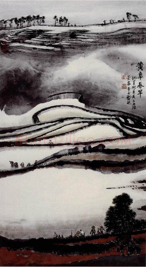  孔仲起 《黄阜春早》 书画作品