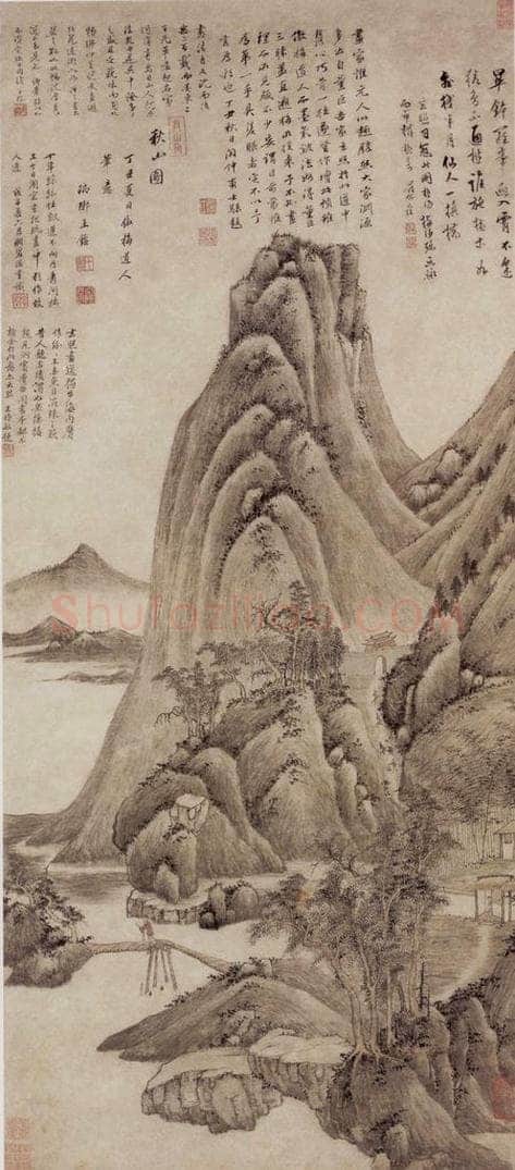 清 王鉴 秋山图轴 书画作品