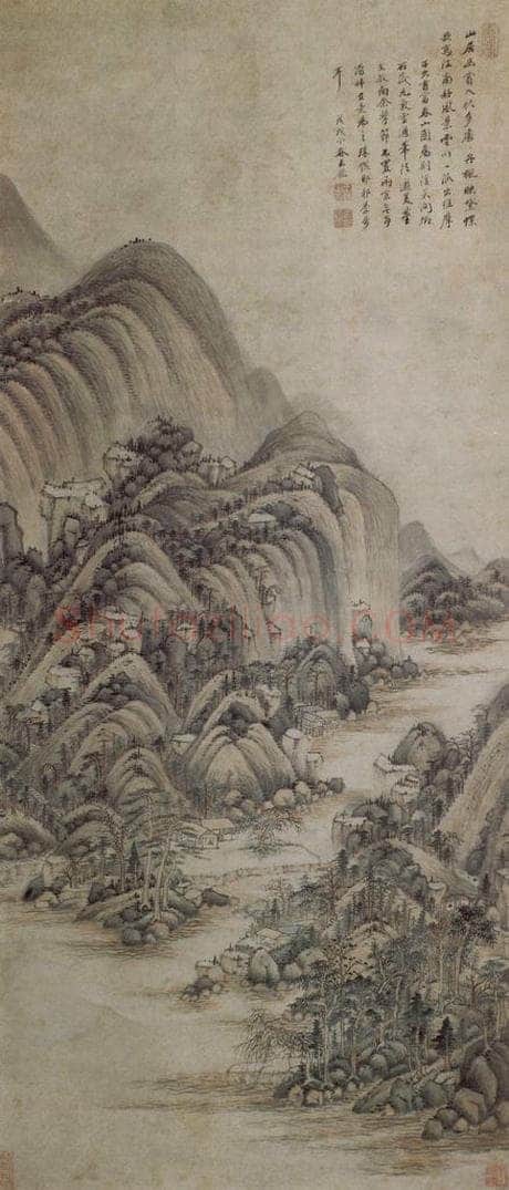 清 王鉴 富春山居图轴 书画作品