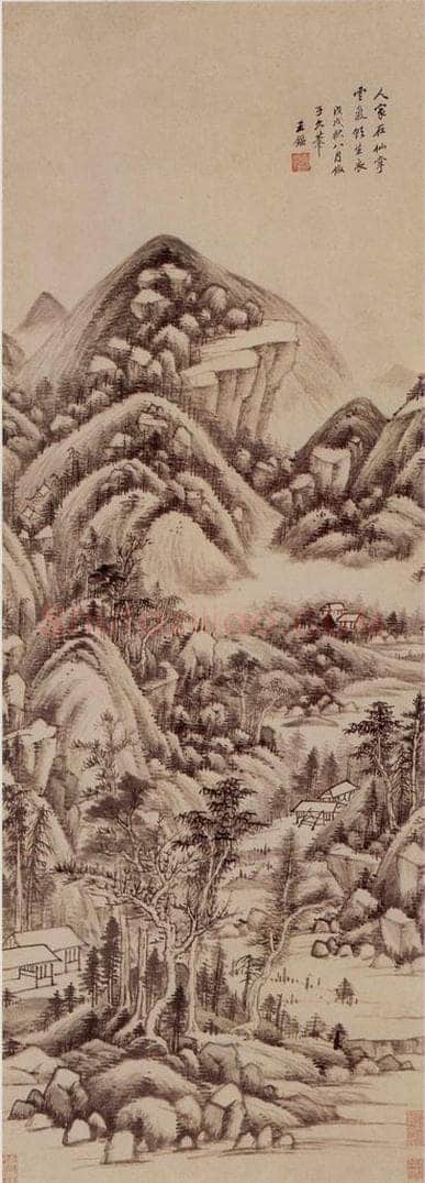 清 王鉴 仙掌人家图轴 书画作品