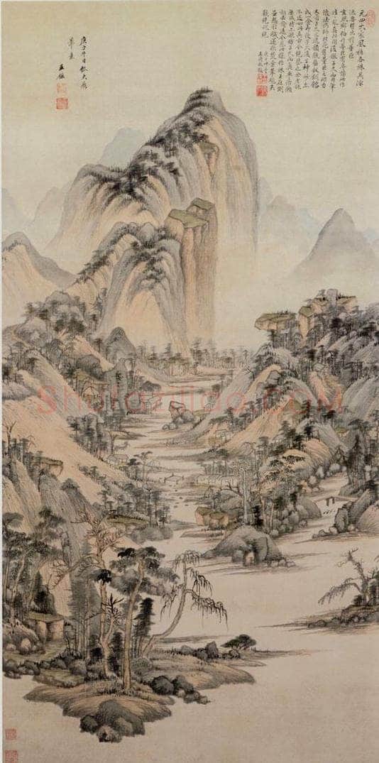 清 王鉴 仿黄公望山水轴 书画作品