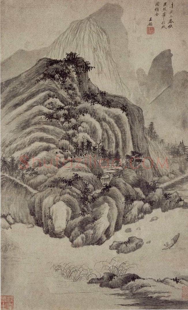 清 王鉴 仿巨然山水轴 书画作品