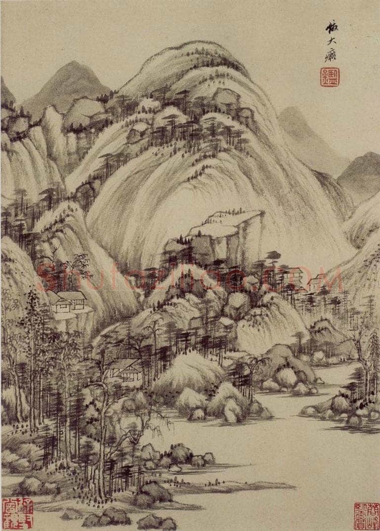 清 王鉴 仿古山水册 书画作品