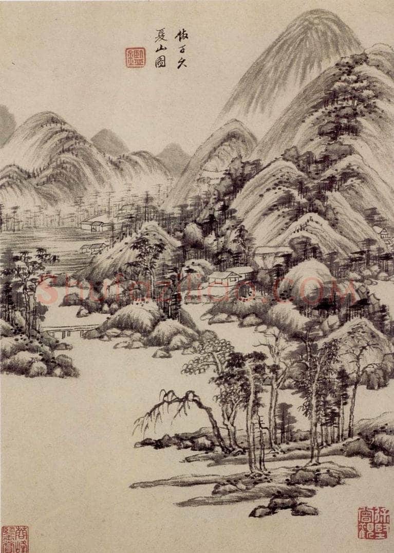 清 王鉴 仿古山水册 书画作品