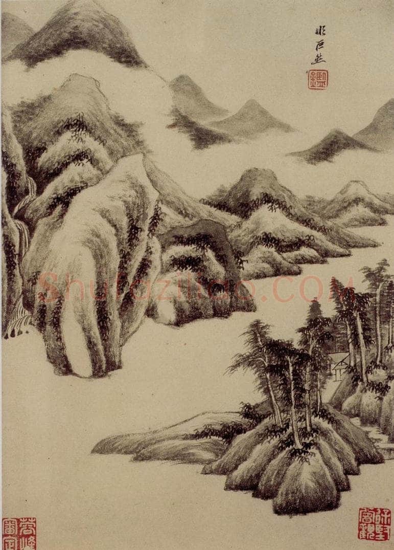 清 王鉴 仿古山水册 书画作品