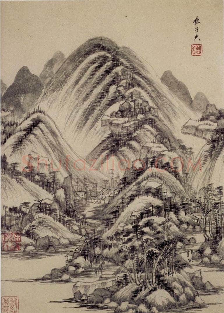 清 王鉴 仿古山水册 书画作品