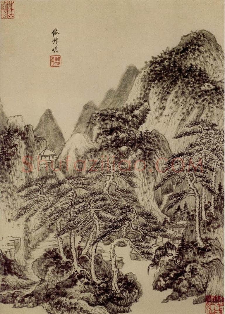 清 王鉴 仿古山水册 书画作品