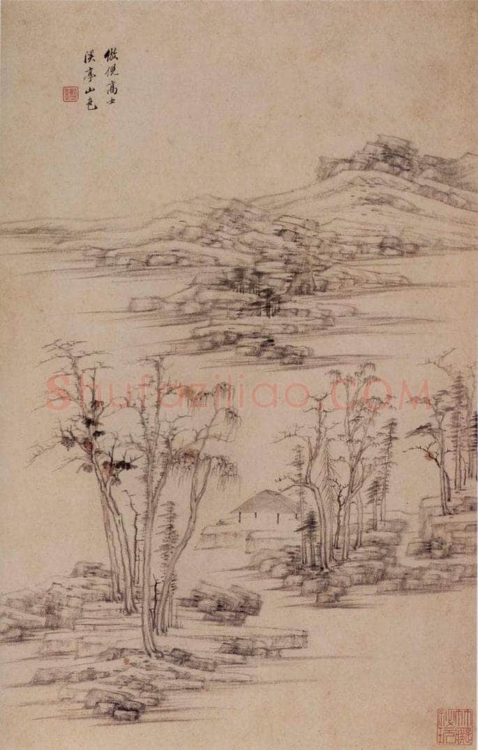 清 王鉴 仿宋元山水册 书画作品