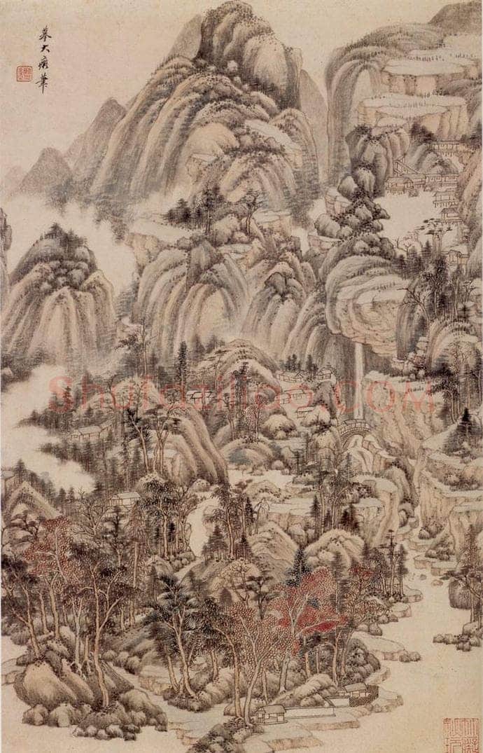 清 王鉴 仿宋元山水册 书画作品
