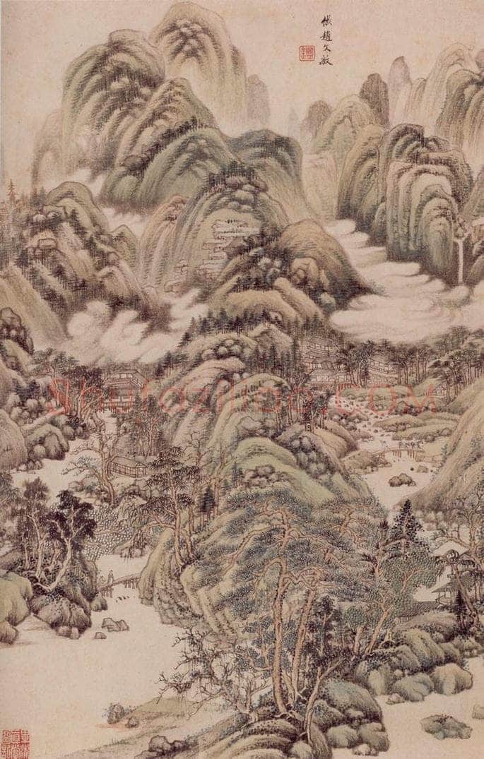 清 王鉴 仿宋元山水册 书画作品