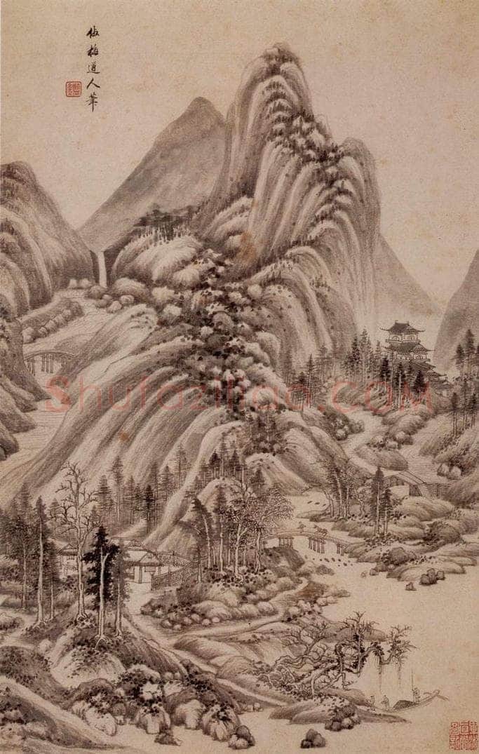 清 王鉴 仿宋元山水册 书画作品