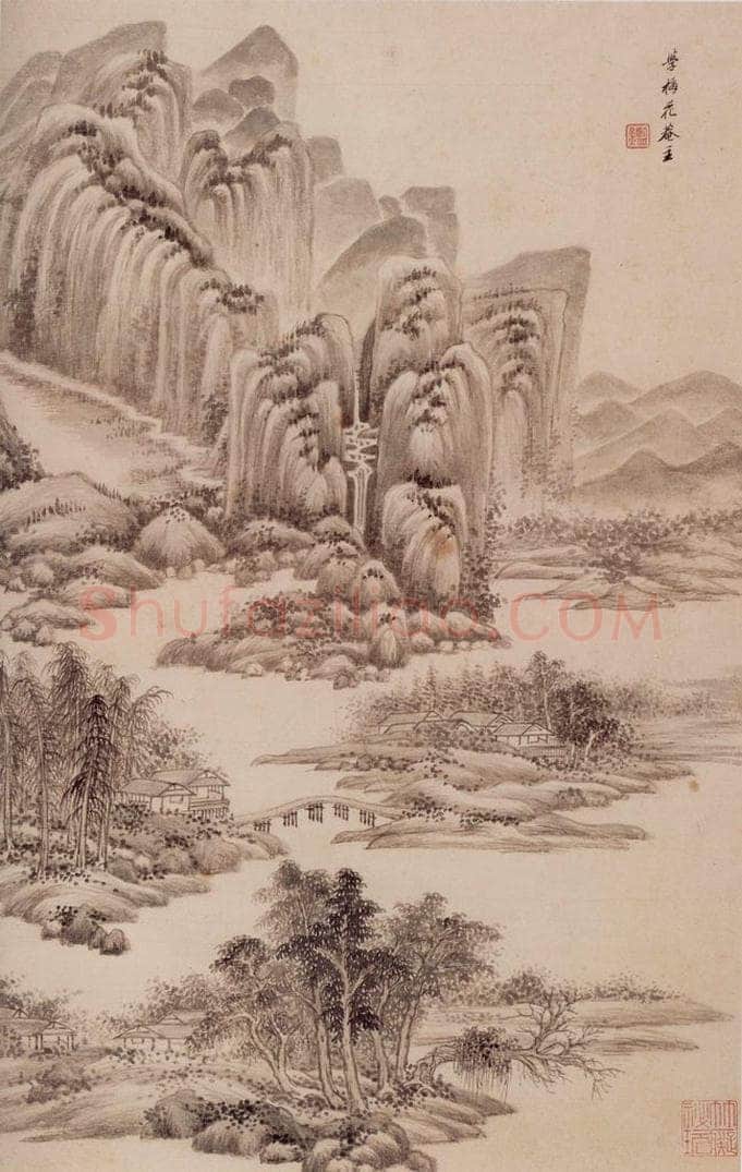 清 王鉴 仿宋元山水册 书画作品