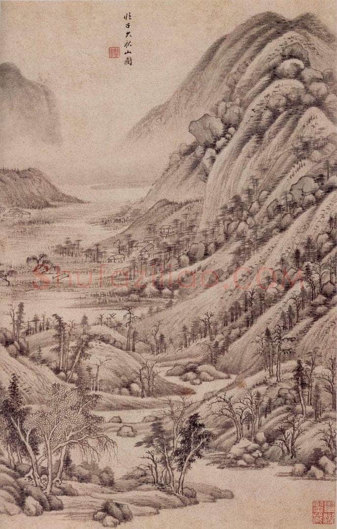 清 王鉴 仿宋元山水册 书画作品