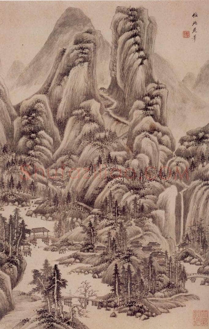 清 王鉴 仿宋元山水册 书画作品