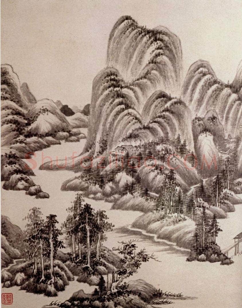 清 王鉴 仿古山水图册 书画作品