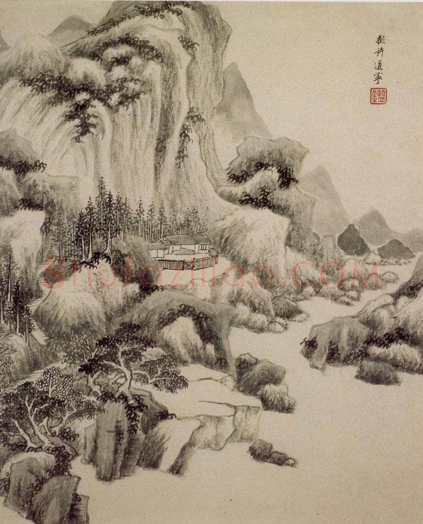 清 王鉴 仿古山水册 书画作品