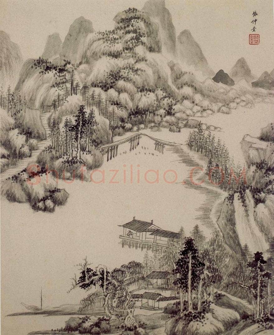 清 王鉴 仿古山水册 书画作品