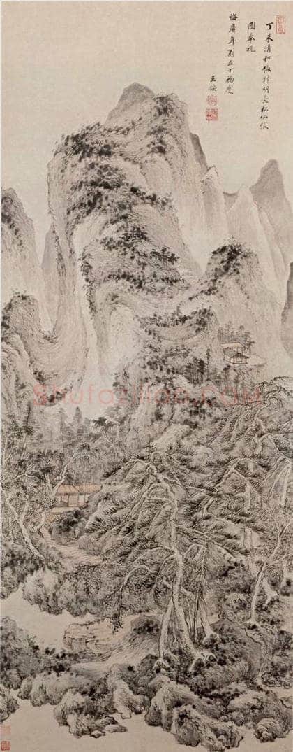 清 王鉴 长松仙馆图轴 书画作品