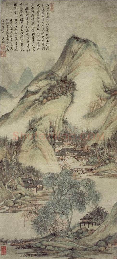 清 王鉴 江南春图轴 书画作品