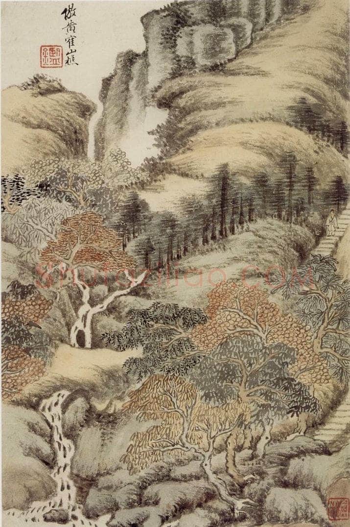 清 王鉴 仿古山水册 书画作品