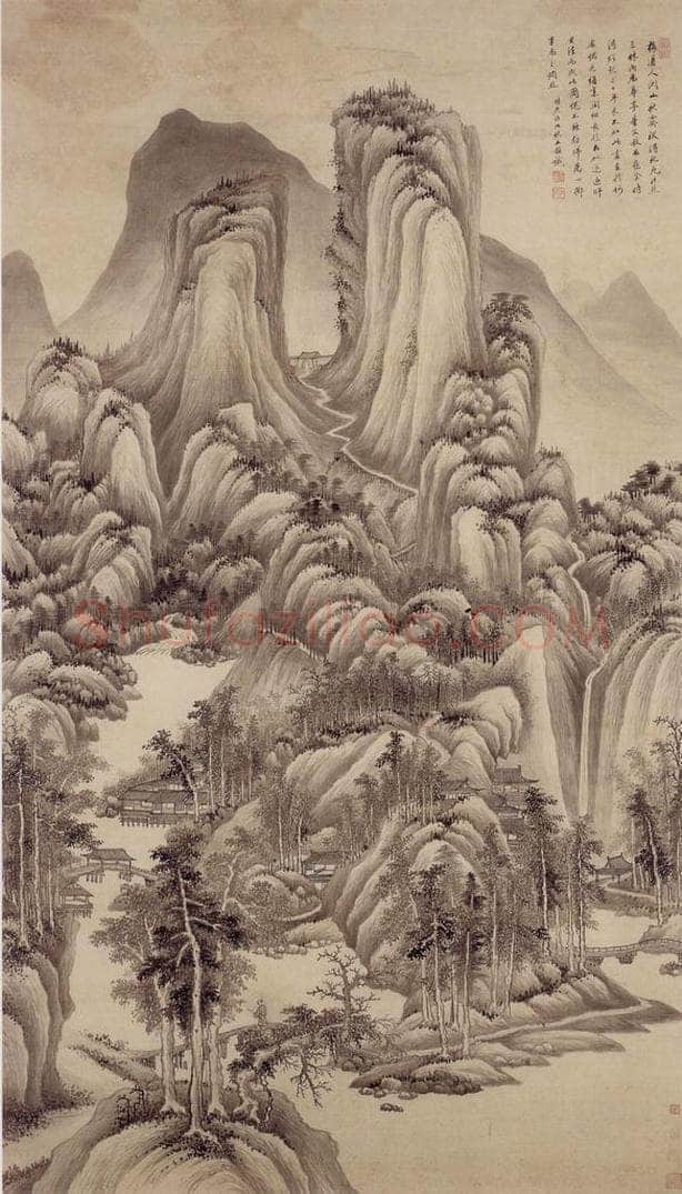 清 王鉴 关山秋霁图轴 书画作品