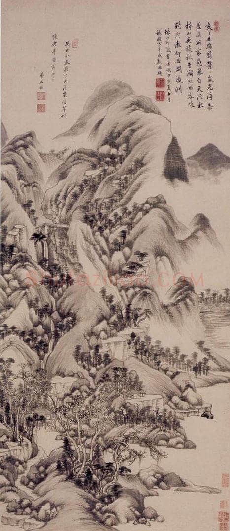 清 王鉴 浮岚暖翠图轴 书画作品