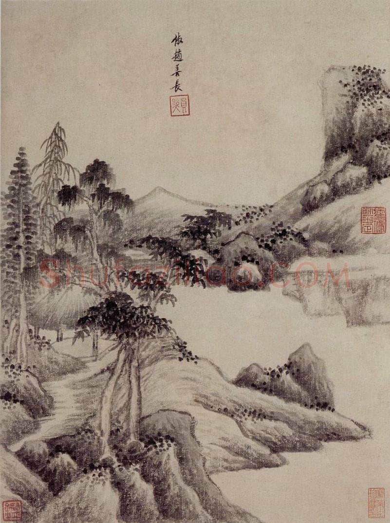 清 王鉴 仿古山水册 书画作品
