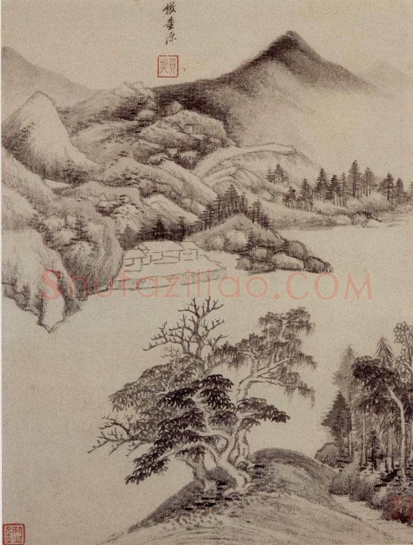 清 王鉴 仿古山水册 书画作品
