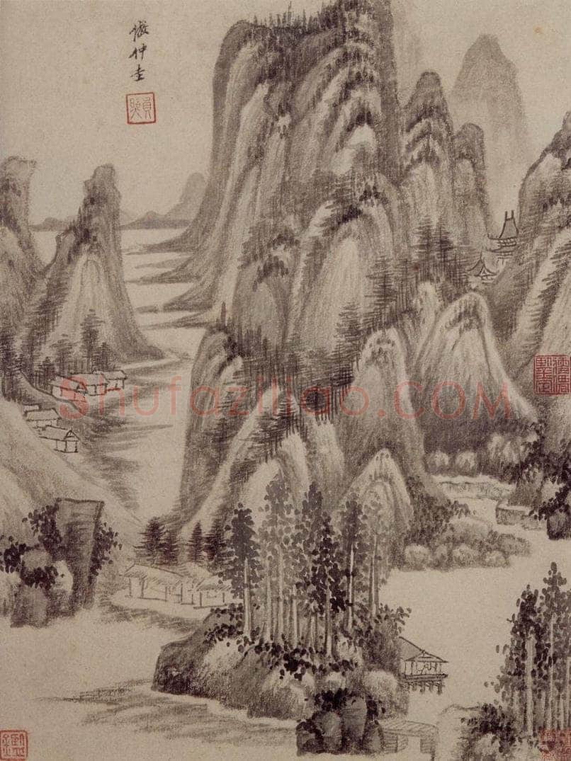 清 王鉴 仿古山水册 书画作品