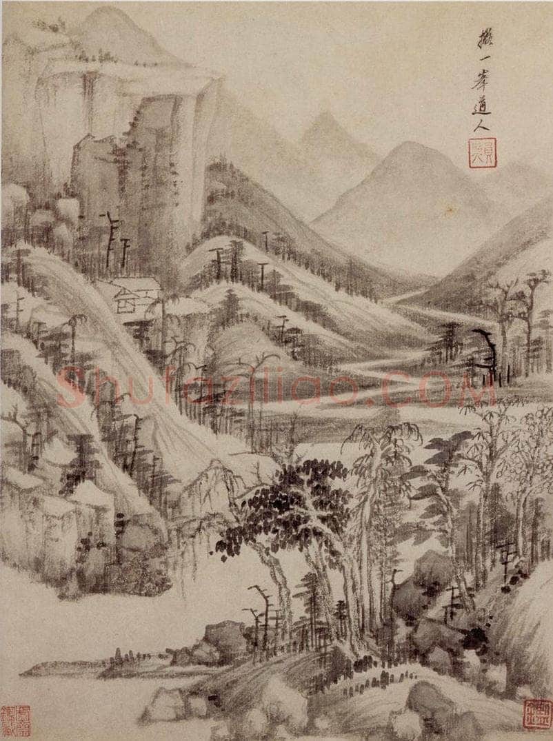 清 王鉴 仿古山水册 书画作品