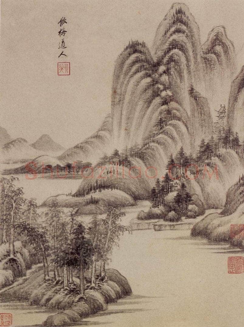 清 王鉴 仿古山水册 书画作品