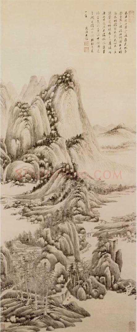 清 王鉴 四家灵气图轴 书画作品