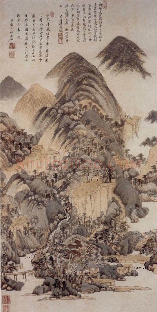 清 王鉴 浮岚暖翠图轴 书画作品