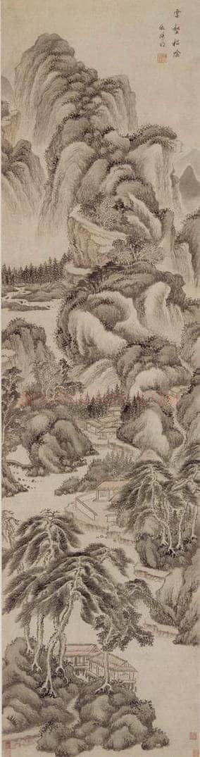 清 王鉴 云壑松阴图轴 书画作品