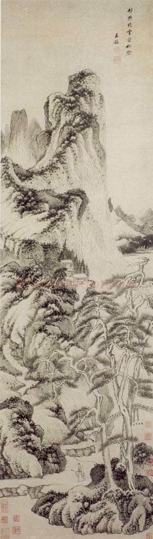 清 王鉴 云壑松阴图轴 书画作品