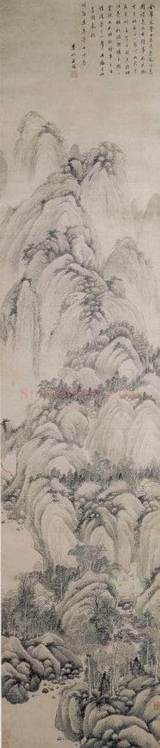 清 王鉴 峦容川色图轴 书画作品